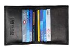 RAS WALLETS Mens RFID Safe Soft Genuine Leather Credit Card and Banknote Pocket Slimline Wallet 122 (Black)