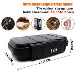 Portable Security Lock Box with 4 Digit Code,Outdoor Key Safe Box with Removable Wire Rope,Waterproof Shockproof Combination Lock Box for Home,Office,Hotel,Travel,Water Sports etc