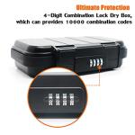 Portable Security Lock Box with 4 Digit Code,Outdoor Key Safe Box with Removable Wire Rope,Waterproof Shockproof Combination Lock Box for Home,Office,Hotel,Travel,Water Sports etc