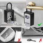 GRIFEMA GA1004 Key Safe, Portable Lock Box for Outdoor with Removable Shackle, 4 Digit Combination with Slide Cover, Hanging & Wall Mounted Key Storage Lock Box for Home Warehouse Office Garage, Gray