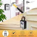 GRIFEMA GA1004 Key Safe, Portable Lock Box for Outdoor with Removable Shackle, 4 Digit Combination with Slide Cover, Hanging & Wall Mounted Key Storage Lock Box for Home Warehouse Office Garage, Gray