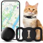 Cat Tracker, Cat Tracker Collar, Real Time GPS Pet Tracker for Cats and Dogs, Dog Tracker with No Monthly Fees- Works Compatible with Apple Find My (Only iOS), Anti-Lost Cat Gps Tracker for Cat Dog