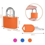 flintronic 3 Pack Suitcase Lock with Key Small Padlock Luggage Lock Travel Lock Backpack Lock, Color Metal Padlock with Key, Small Padlock for Travel Backpack Play Fitness (Rose Red/Orange/Blue)