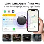 Air Tag Tie Tracker Tag, Bluetooth Air Tags-4 Pack Compatible with Apple Find My APP (iOS Only),IP68 Rating Waterproof Airtag GPS Track Your Keys,Luggages,Bags,Wallets, Backpacks, Airtags with Lanyard