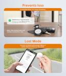 NOVOO Air Tag Tracker, Mini Bluetooth Smart Tracking Finder Compatible with Apple (iOS) & Google (Android) Find My, Loud 80dB Alarm, Replaceable Battery, GPS Tracker for Passport, Luggage (2-Pack)