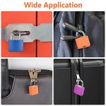 flintronic 3 Pack Suitcase Lock with Key Small Padlock Luggage Lock Travel Lock Backpack Lock, Color Metal Padlock with Key, Small Padlock for Travel Backpack Play Fitness (Rose Red/Orange/Blue)