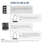 Brillirare 2 Pack TSA Approved Luggage Locks, Combination Travel Cable Padlock, 3-Digit Waterproof Lock, TSA Accepted Outdoor Keyless Resettable Lock for Lockers, Bags, Gym, Gate-Black