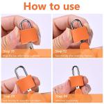 flintronic 3 Pack Suitcase Lock with Key Small Padlock Luggage Lock Travel Lock Backpack Lock, Color Metal Padlock with Key, Small Padlock for Travel Backpack Play Fitness (Rose Red/Orange/Blue)