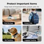 Air Tag Tie Tracker Tag, Bluetooth Air Tags-4 Pack Compatible with Apple Find My APP (iOS Only),IP68 Rating Waterproof Airtag GPS Track Your Keys,Luggages,Bags,Wallets, Backpacks, Airtags with Lanyard