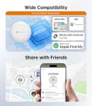 NOVOO Air Tag Tracker, Mini Bluetooth Smart Tracking Finder Compatible with Apple (iOS) & Google (Android) Find My, Loud 80dB Alarm, Replaceable Battery, GPS Tracker for Passport, Luggage (2-Pack)