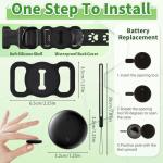 Cat Tracker, Cat Tracker Collar, Real Time GPS Pet Tracker for Cats and Dogs, Dog Tracker with No Monthly Fees- Works Compatible with Apple Find My (Only iOS), Anti-Lost Cat Gps Tracker for Cat Dog