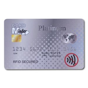 Card Minder RFID/NFC Blocking Card - Contactless Card Protection - 1 Card Protects Your Entire Wallet - Next Gen with No Need for Sleeves (1 Card, Platinum Card)