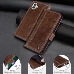 Oduio for iPhone 17 Case Wallet with RIFD Blocking Card Holder PU Leather Flip Kickstand Business Cover with Card Slots and Magnetic Closure Phone Case for iPhone 17 6.3 inch 2025, Brown