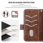 Oduio for iPhone 17 Case Wallet with RIFD Blocking Card Holder PU Leather Flip Kickstand Business Cover with Card Slots and Magnetic Closure Phone Case for iPhone 17 6.3 inch 2025, Brown