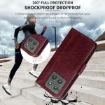 Oduio for Motorola Edge 2025 Wallet Case with RIFD Blocking Card Holder, PU Leather Flip Folio Kickstand Business Protective Phone Cover for Moto Edge 2025 6.7 Inch, Wine Red