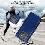 Oduio for Motorola Edge 2025 Wallet Case with RIFD Blocking Card Holder, PU Leather Flip Folio Kickstand Business Protective Phone Cover for Moto Edge 2025 6.7 Inch, Dark Blue