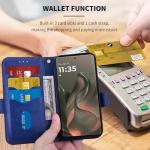 Oduio for Motorola Edge 2025 Wallet Case with RIFD Blocking Card Holder, PU Leather Flip Folio Kickstand Business Protective Phone Cover for Moto Edge 2025 6.7 Inch, Dark Blue