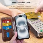 Oduio for iPhone 17 Case Wallet with RIFD Blocking Card Holder PU Leather Flip Kickstand Business Cover with Card Slots and Magnetic Closure Phone Case for iPhone 17 6.3 inch 2025, Brown