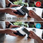 Leather Wallet with RIFD Blocking for Cards, Men's Wallet with Money Clip and Multiple Compartments. Card Holder with RFID Security, ID Slots Wallets for Men, Black, Compact