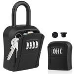 Diyife Key Safe - Weatherproof Portable Lock Box With 5 Keys Capacity, Removable Shackle for Hanging & Wall Mounting, 4-Digit Combination Storage for House
