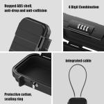 Diyife Portable Safe Box, [Waterproof] Travel Safe Combination Case, Anti-Theft Security Box with 4-digital Code, Lock Box with Removable Wire Rope for Hotels, Travel, Sports, Venues, Office, Vacation
