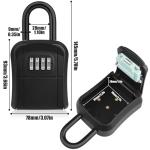 Diyife Key Safe - Weatherproof Portable Lock Box With 5 Keys Capacity, Removable Shackle for Hanging & Wall Mounting, 4-Digit Combination Storage for House