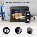Bonsaii Safe Box for Money, 6.6L Small Safe Box with Electronic Keypad, Steel Construction Digital Safe, Mini Safe for Home Office Hotel, 17x23x17 CM