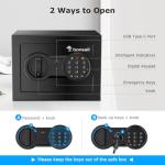 Bonsaii Safe Box for Money, 6.6L Small Safe Box with Electronic Keypad, Steel Construction Digital Safe, Mini Safe for Home Office Hotel, 17x23x17 CM