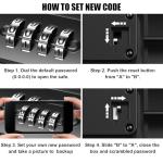 Diyife Portable Safe Box, [Waterproof] Travel Safe Combination Case, Anti-Theft Security Box with 4-digital Code, Lock Box with Removable Wire Rope for Hotels, Travel, Sports, Venues, Office, Vacation