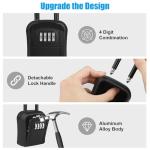Diyife Key Safe - Weatherproof Portable Lock Box With 5 Keys Capacity, Removable Shackle for Hanging & Wall Mounting, 4-Digit Combination Storage for House