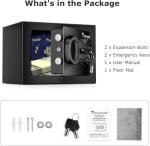 Bonsaii Safe Box for Money, 6.6L Small Safe Box with Electronic Keypad, Steel Construction Digital Safe, Mini Safe for Home Office Hotel, 17x23x17 CM