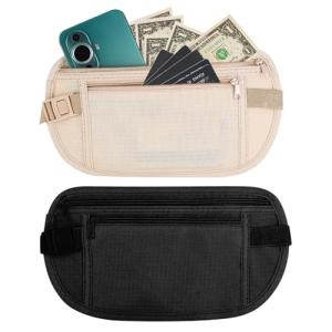 2 Pack Anti-Theft Money Belt with RFID Protection