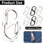 6 Pack Zipper Locks with Carabiner Clip - Small Lock for Luggage and Backpacks, Theft Deterrent Travel Locks, Zipper Clips Anti Theft, Bag Lock for Traveling Bags and Handbags