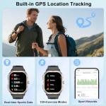 GPS Smart Watch for Men, 2.06"HD Screen Fitness Watch Answer/Make Call, Smartwatch with Heart Rate/Sleep Monitor/Pedometer, 100+ Sports Modes, IP68 Waterproof Activity Tracker Running for Android iOS