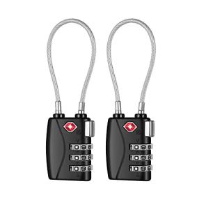 TSA Approved 3-Digit Luggage Cable Locks (2-Pack)