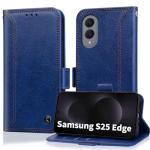 for Samsung Galaxy S25 Edge Case Wallet with RIFD Blocking Card Holder Leather Flip Kickstand Business Cover with Card Slots and Magnetic Closure Phone Case for Galaxy S25 Edge 6.66" 2025, Dark Blue