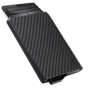 POWR Carbon Fibre Metal Card Holder. RFID Blocking Carbon Fibre Mens Wallet. Card Holder Wallet, Mens Minimalist Slim Metal RFID Blocking Contactless Protector