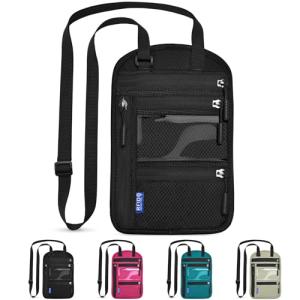 CORYIN RFID Blocking Travel Neck Wallet Pouch