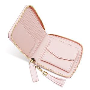 Compact RFID Blocking Wallet for Travel (Pink)