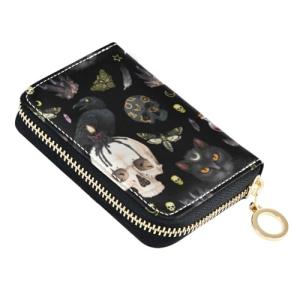 Pink Skull RFID Blocking Slim Wallet for Travel