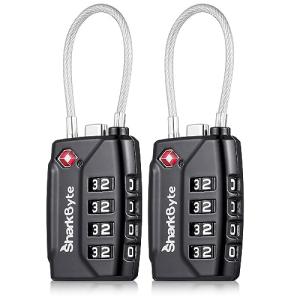 SharkByte TSA Approved Travel Padlocks - 2 Pack