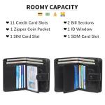 GOIACII RFID Blocking Leather Bifold Wallet for Men