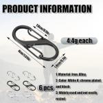 6-Pack Anti-Theft Luggage Locks with Carabiners