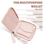 Compact RFID Blocking Wallet for Travel (Pink)