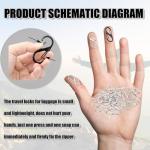 6-Pack Anti-Theft Luggage Locks with Carabiners