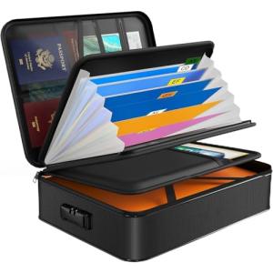 Fireproof and Waterproof Document Storage Box with Lock