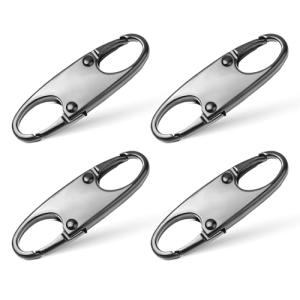 4Pcs Zipper Locks for Backpacks, Mabor Zipper Clips Anti Theft Detachable Zippers Connectors Double Side Small Zipper Clips for Traveling Camping