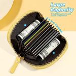 YINHEXI Cute Card Holder Wallet for Women and Men, Bear RIFD Small Leather Zipper Credit Card Holder Wallet for Women with Keychain Wristlet, Business Card Holder for Men and Women, Yellow, Cute