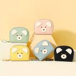 YINHEXI Cute Card Holder Wallet for Women and Men, Bear RIFD Small Leather Zipper Credit Card Holder Wallet for Women with Keychain Wristlet, Business Card Holder for Men and Women, Yellow, Cute