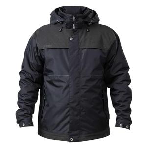 Apache ATS Waterproof Workwear Padded Jacket | Black Size XL (48inch) | Durable Material Panels | Multi Pocket Features | Removable Strom Hood